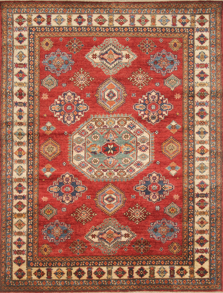 5x7 Red Kazak Hand Knotted Afghan Oriental Rug - Yildiz Rugs