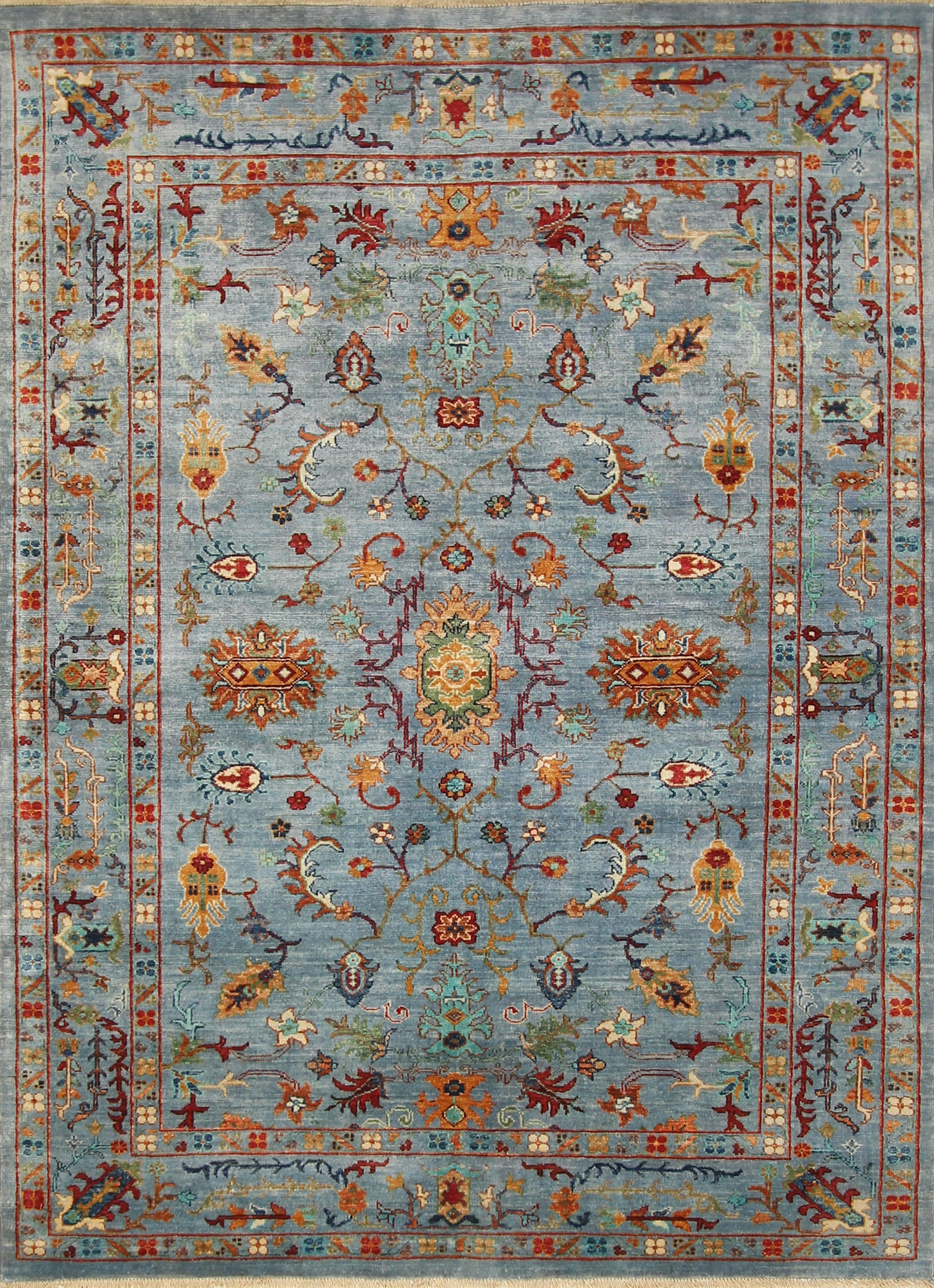 5x7 Waziri Blue Afghan Hand knotted Wool Oriental Rug - Yildiz Rugs