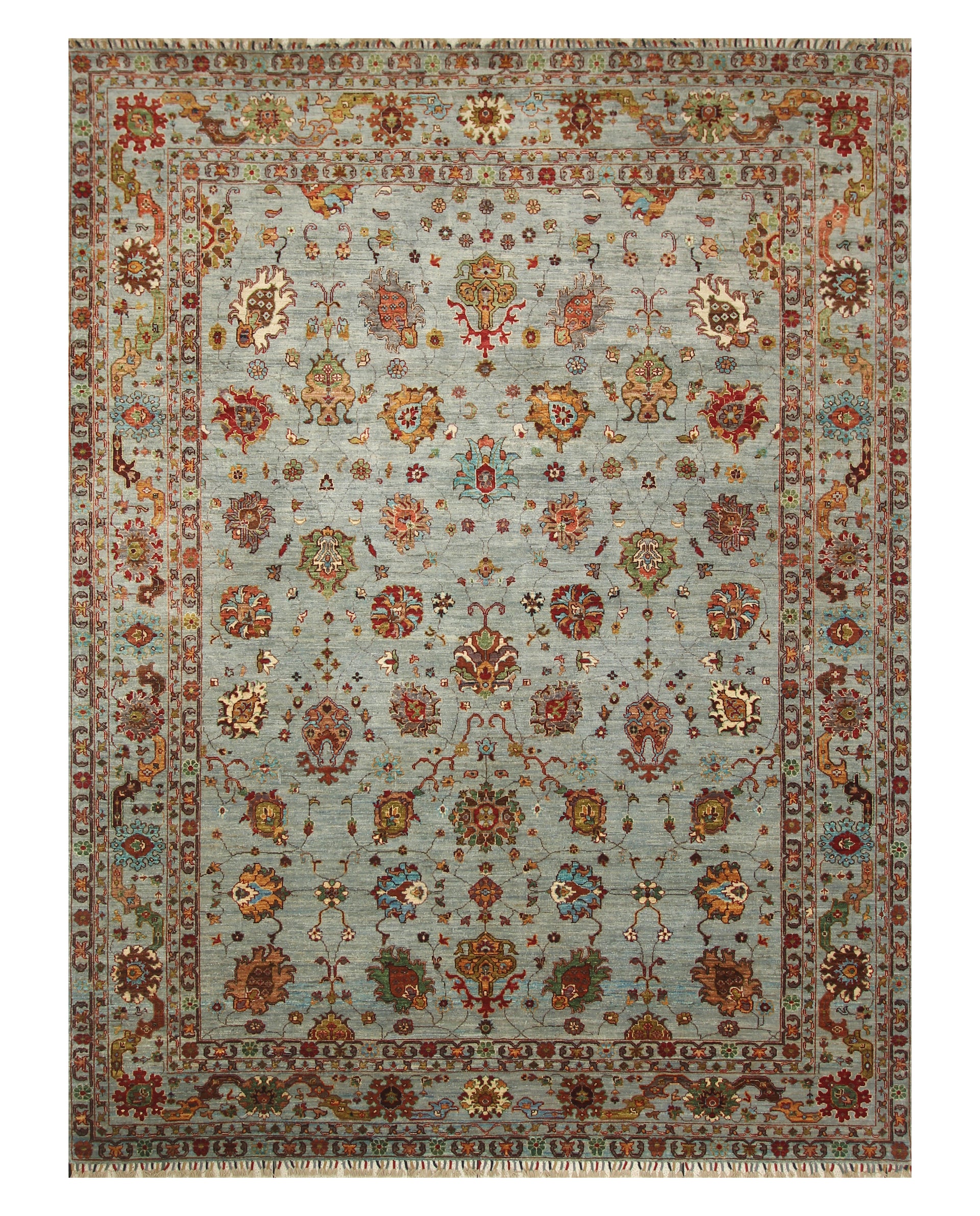 8x11 Blue Waziri Afghan Hand knotted Oriental Rug - Yildiz Rugs