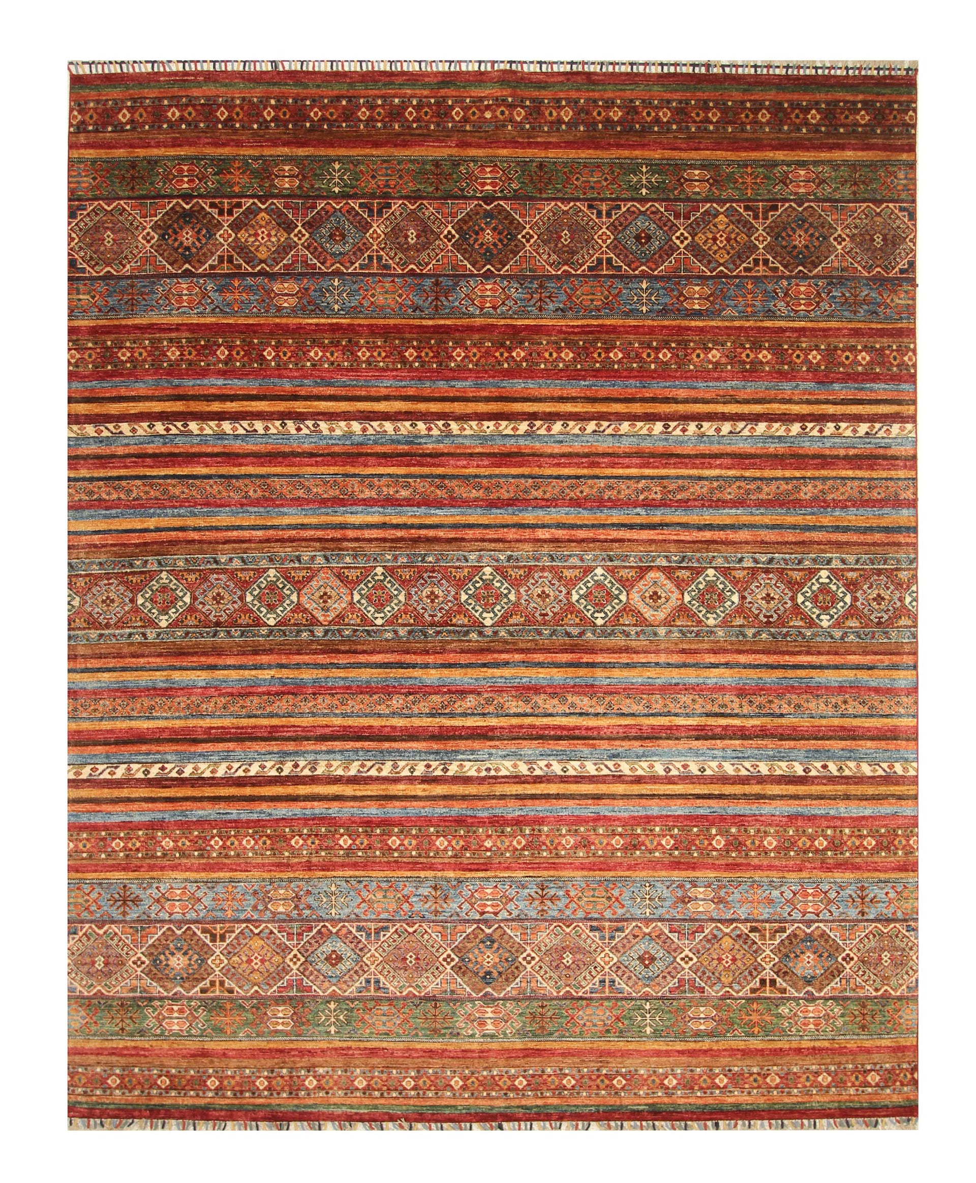 8x10 Red Khorjin Afghan Hand knotted Rug