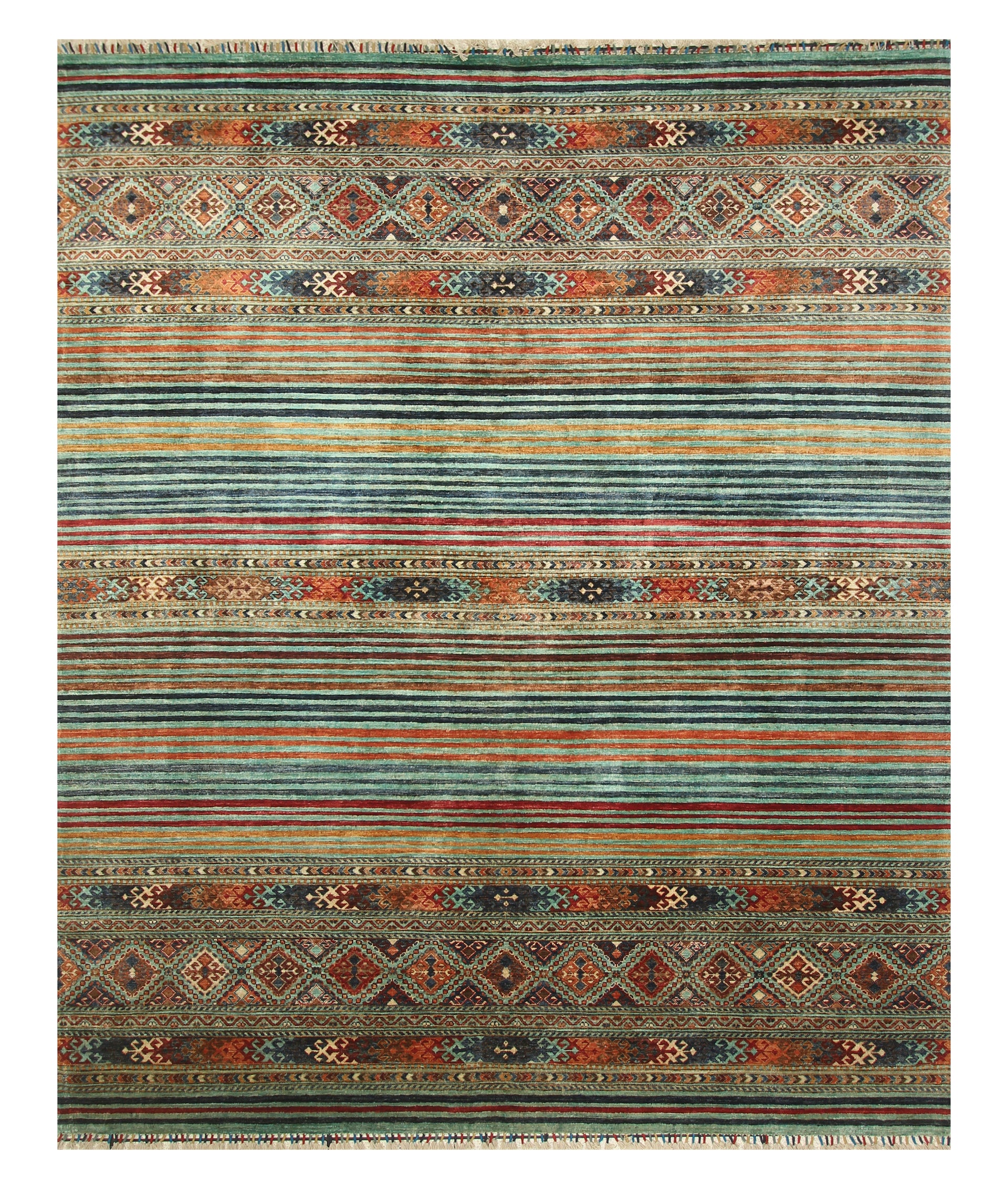 8x10 Blue Khorjin Afghan Hand knotted Rug - Yildiz Rugs