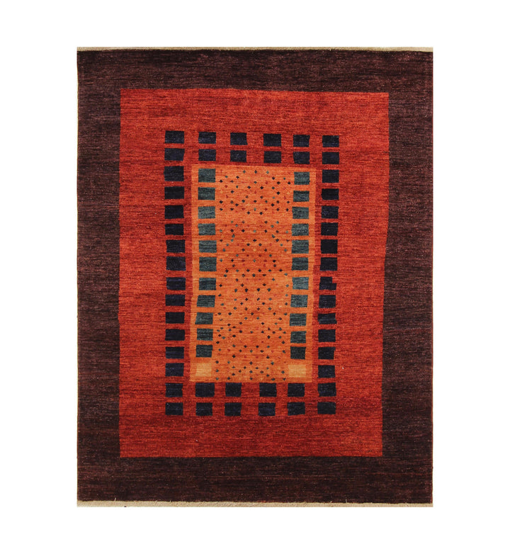 5x7 Red Gabbeh Afghan Modern Hand Knotted Rug