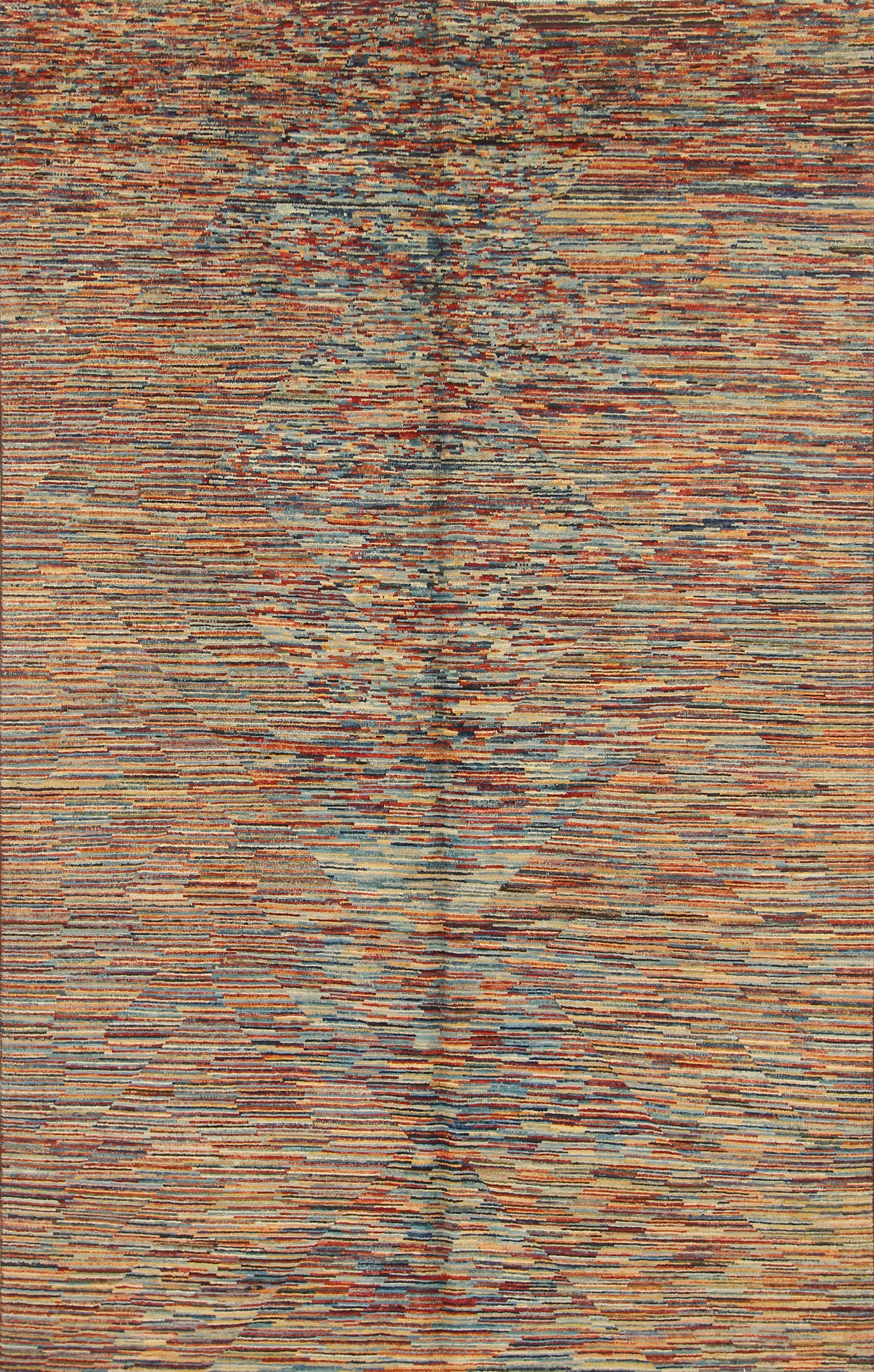 6x9 Striped Gabbeh Multicolor Afghan Hand knotted Wool Rug