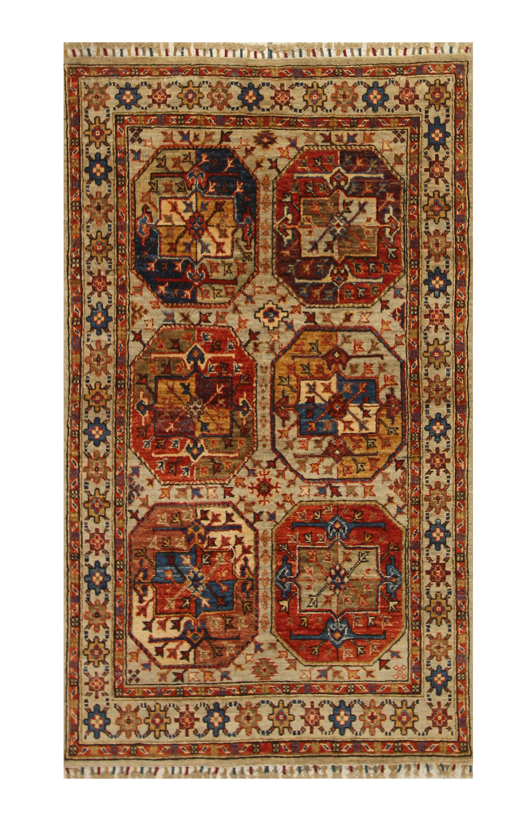 3x5 Gray Ersari Afghan Hand knotted Oriental rug - Yildiz Rugs