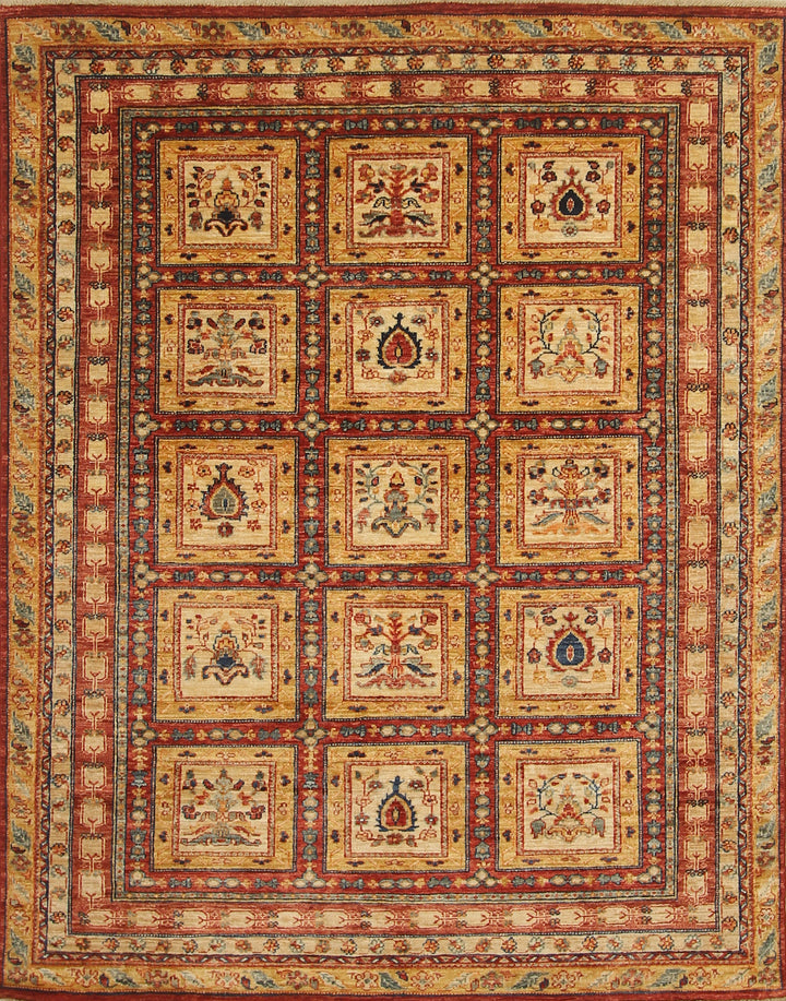 5x7 Beige Bakhtiar Afghan Hand-Knotted Oriental Rug - Yildiz Rugs