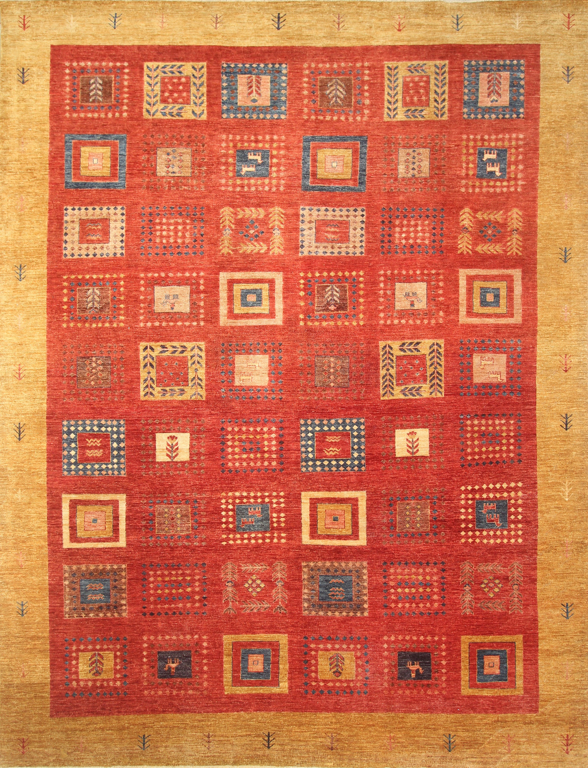 10x13 Red Vintage Gabbeh Afghan Hand knotted Rug