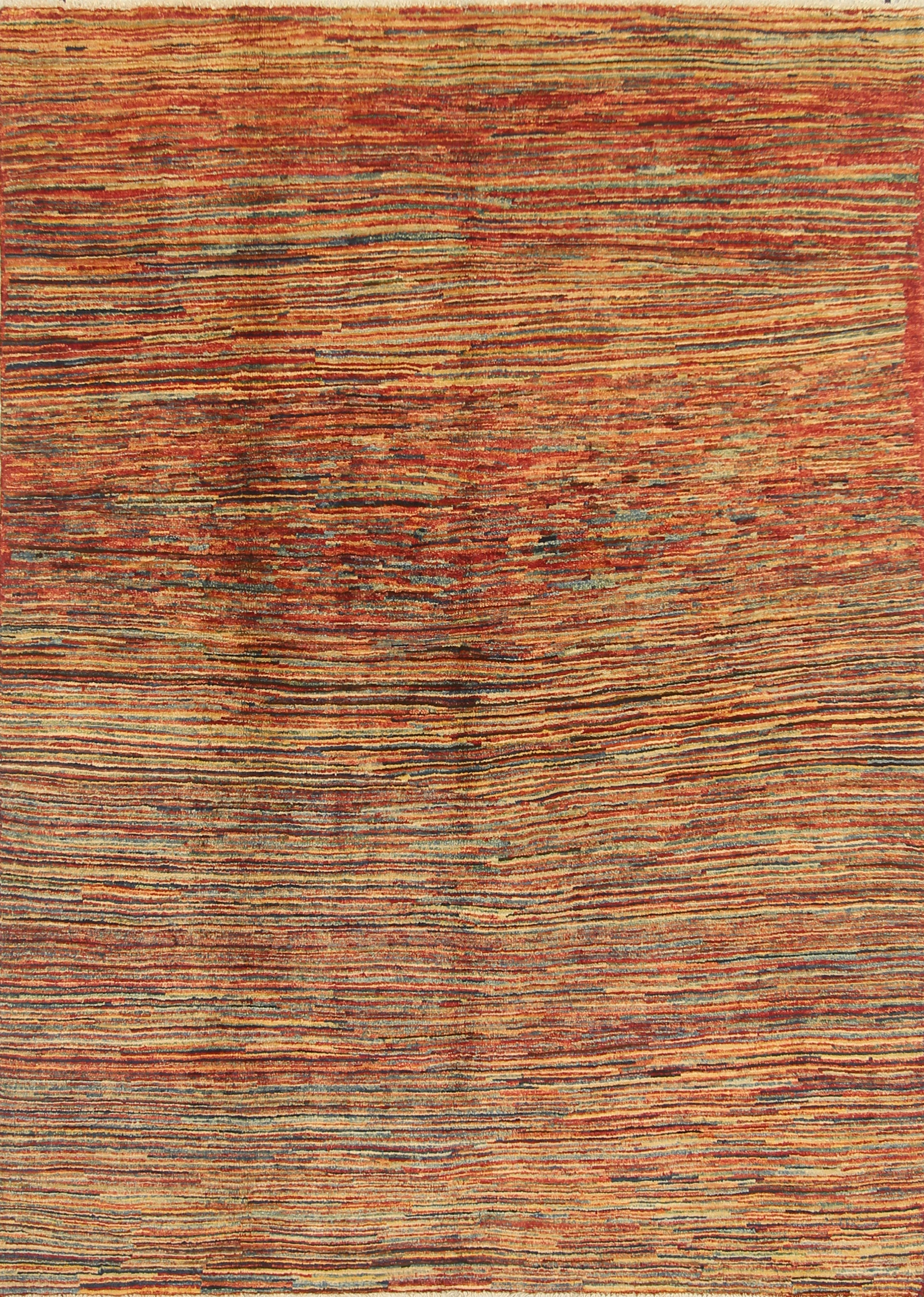 4'6"x6'5" Striped Gabbeh Afghan Hand knotted Wool Rug