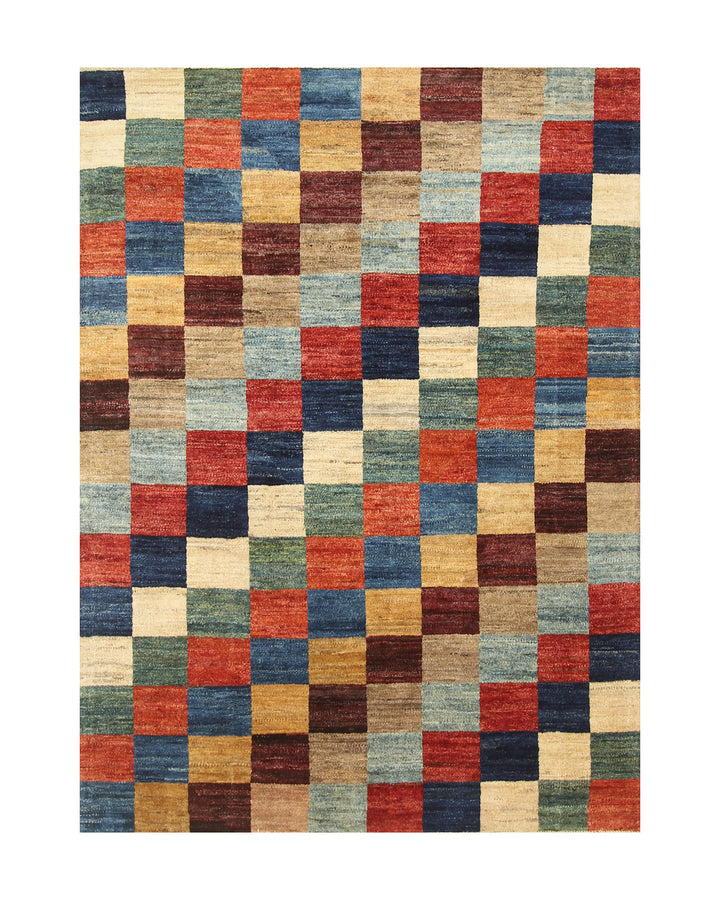 5x7 Multicolor Checkered Box Afghan Hand knotted check Rug - Yildiz Rugs