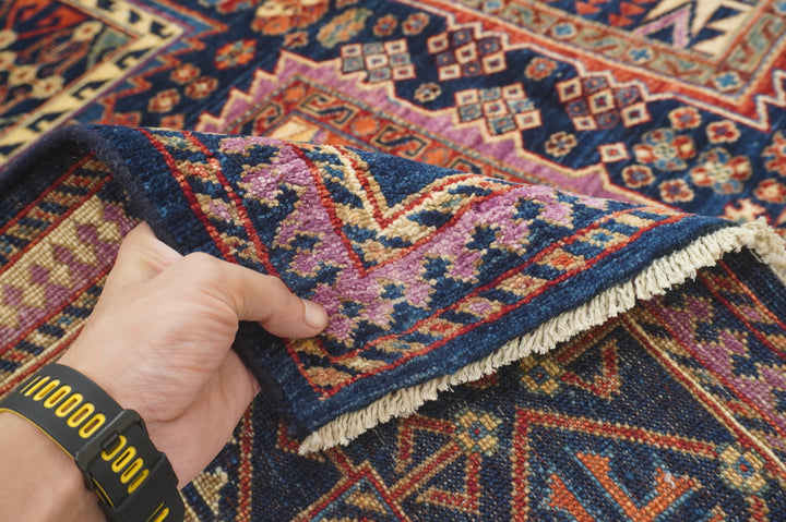 5x7 Navy Blue Tribal Baluch Afghan Hand knotted Rug