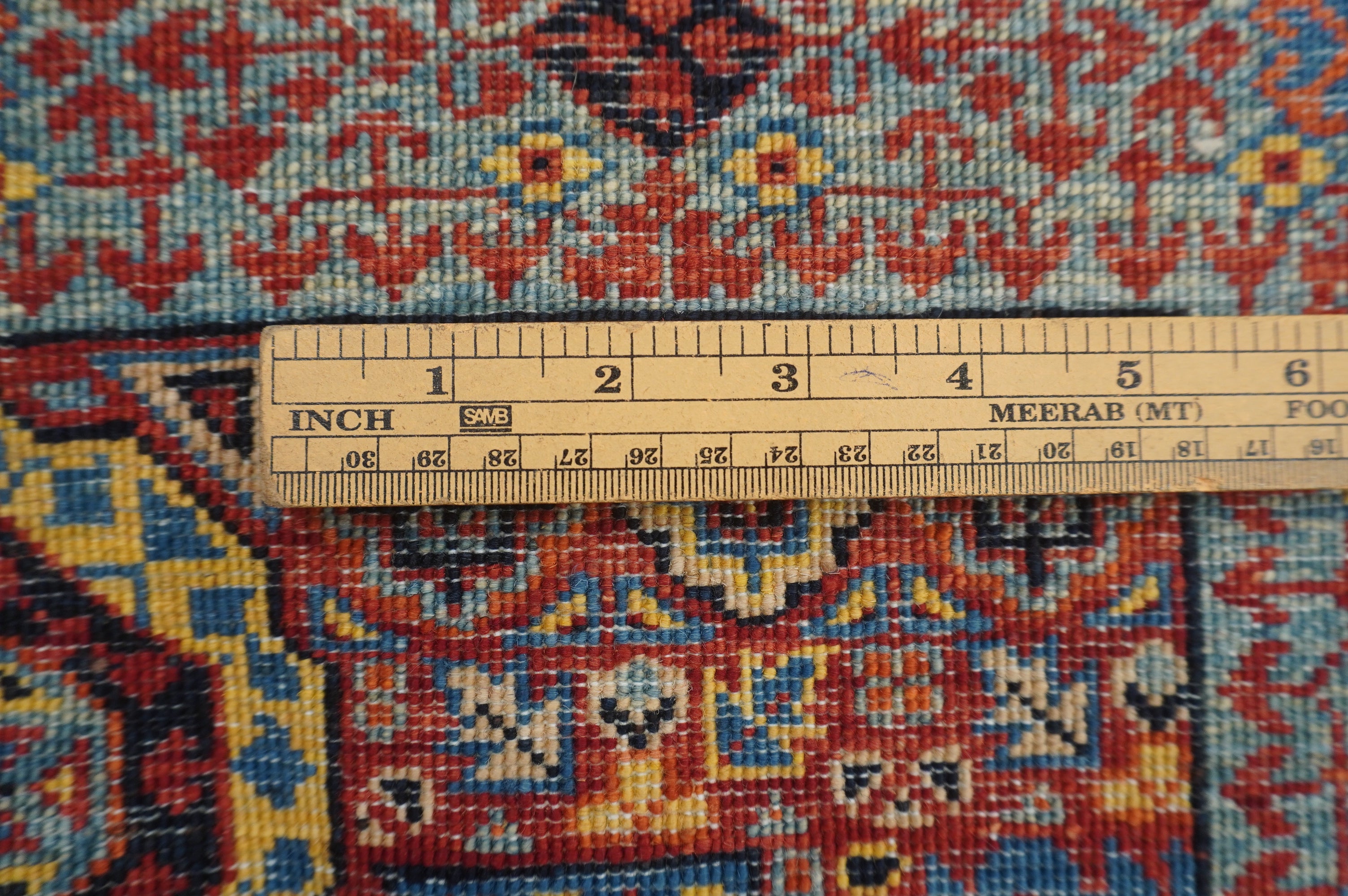 2' x 3' Red Blue Turkish Mamluk Hand Medallion Accent Rug - Yildiz Rugs