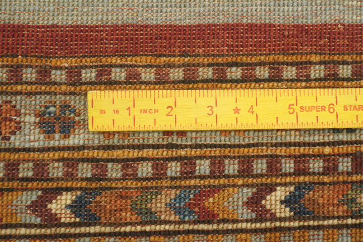 8x10 Khorjin Blueish Gray Afghan Hand knotted Rug - Yildiz Rugs