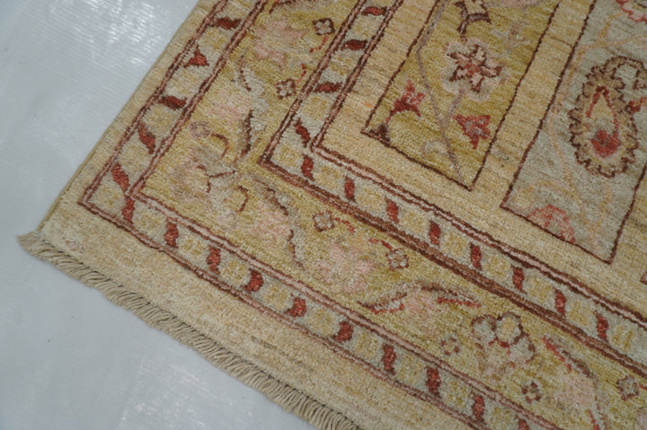 3x4 Beige Vintage Oriental Afghan Hand knotted small Accent Rug - Yildiz Rugs