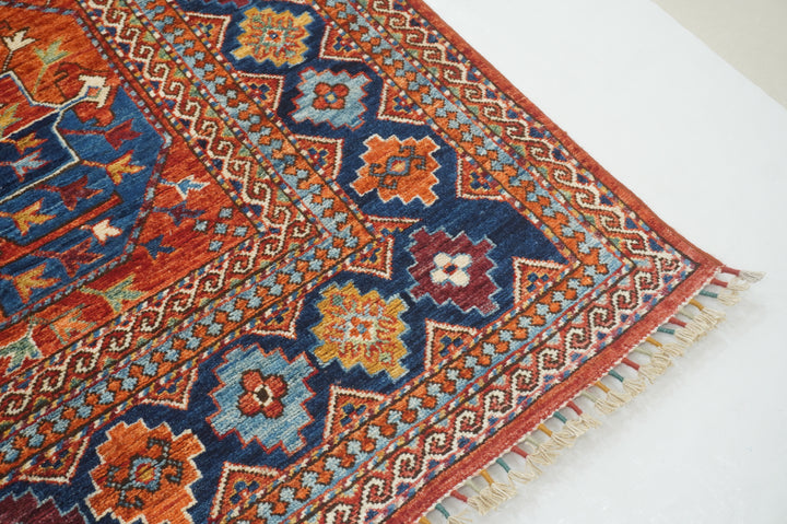 9x12 Red Ersari Turkmen Afghan hand knotted Tribal Rug - Yildiz Rugs