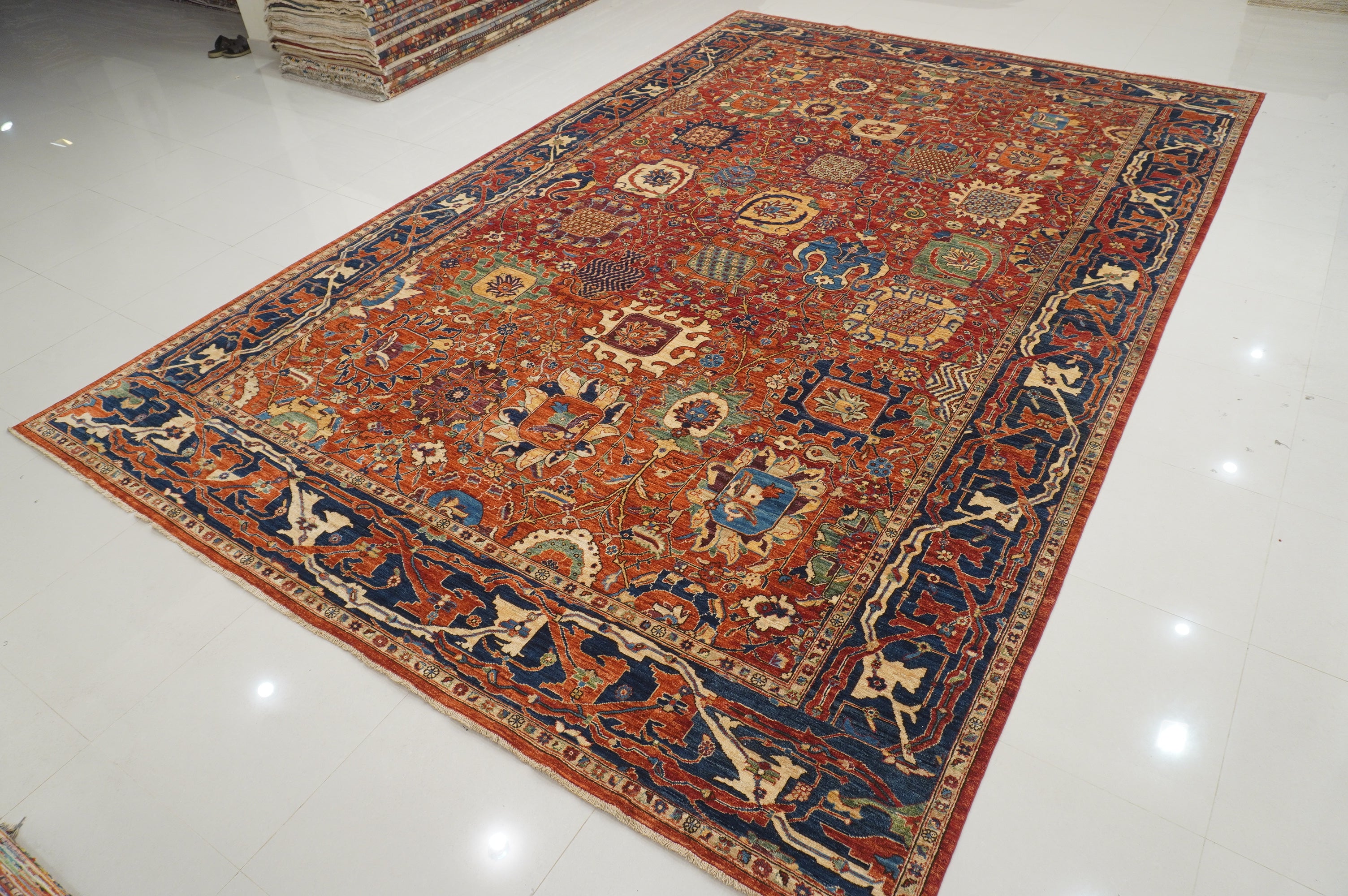 11 x 17 Red Bidjar Afghan Hand Knotted Gallery Oversize Oriental Rug - Yildiz Rugs