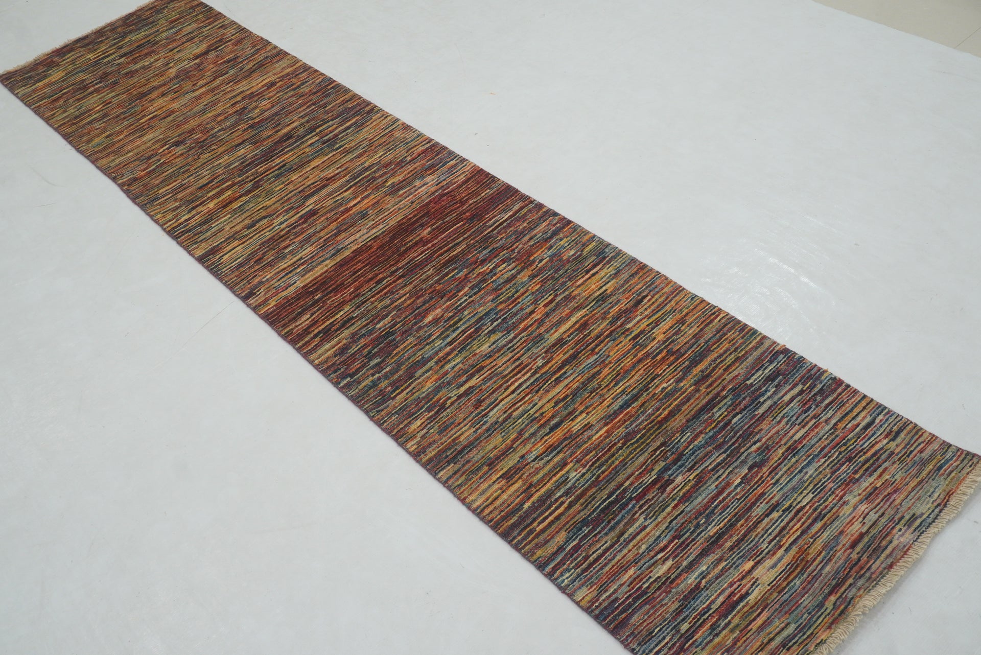 2'2" x 9'7" Striped Gabbeh Afghan Hand knotted Runner Rug