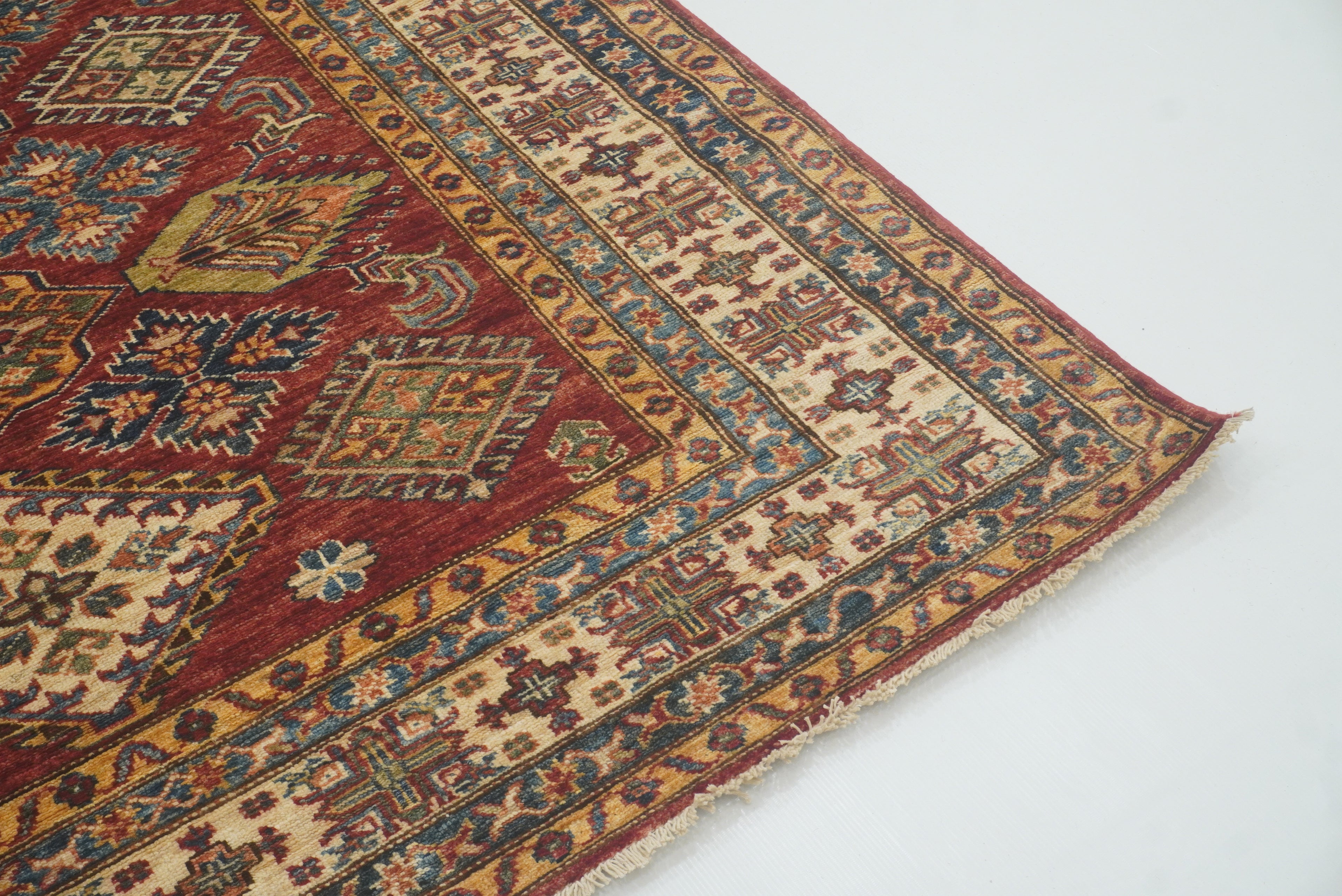 5x7 Red Kazak Hand Knotted Afghan Oriental Rug - Yildiz Rugs