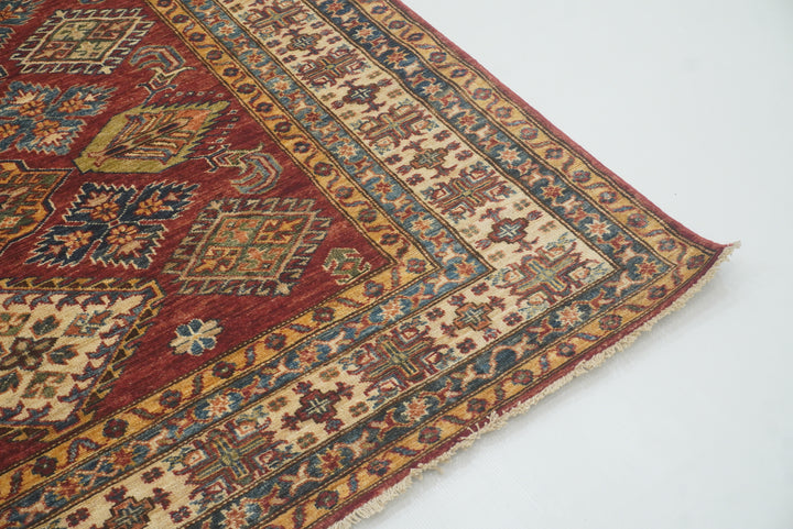 5x7 Red Kazak Hand Knotted Afghan Oriental Rug - Yildiz Rugs