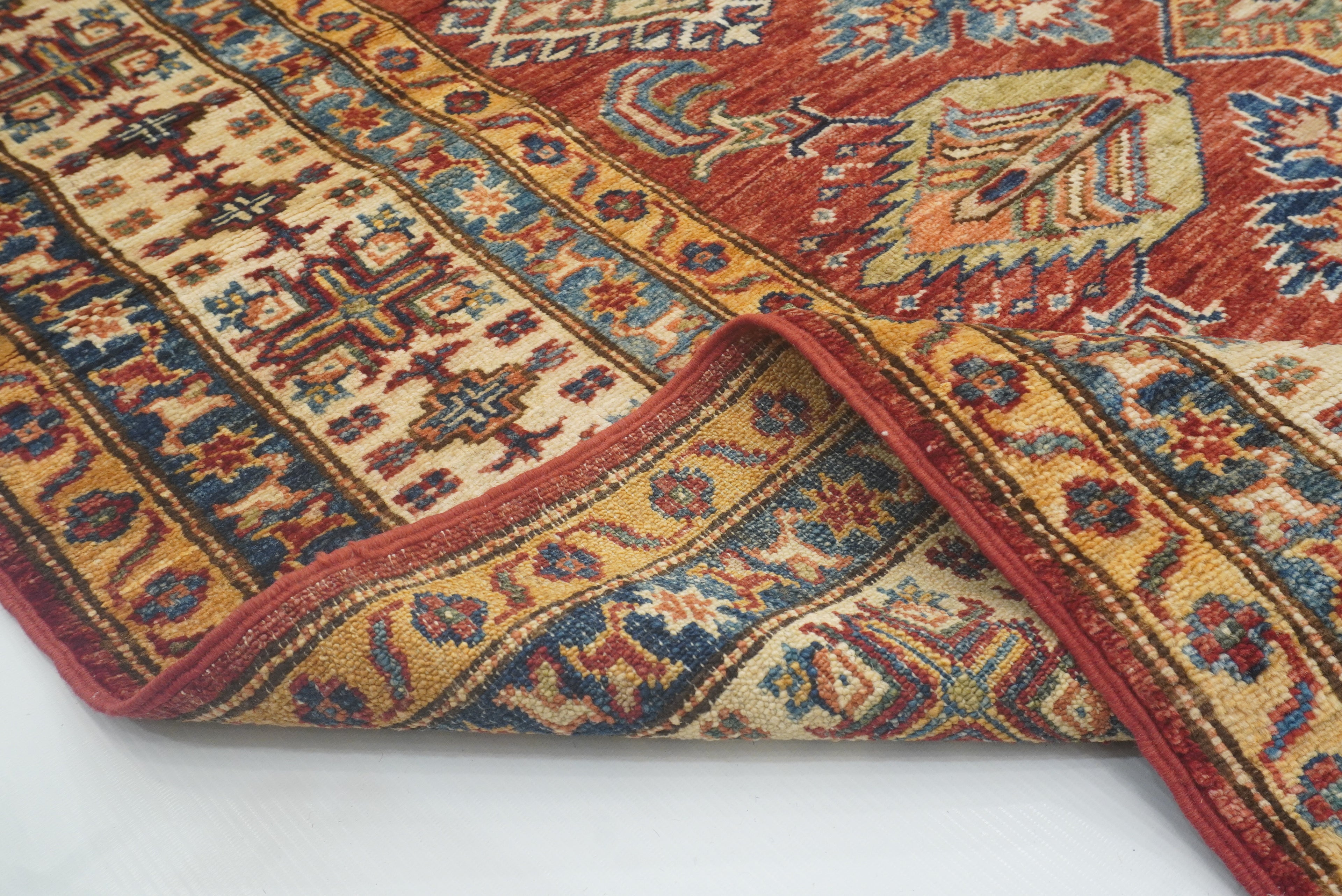 5x7 Red Kazak Hand Knotted Afghan Oriental Rug - Yildiz Rugs