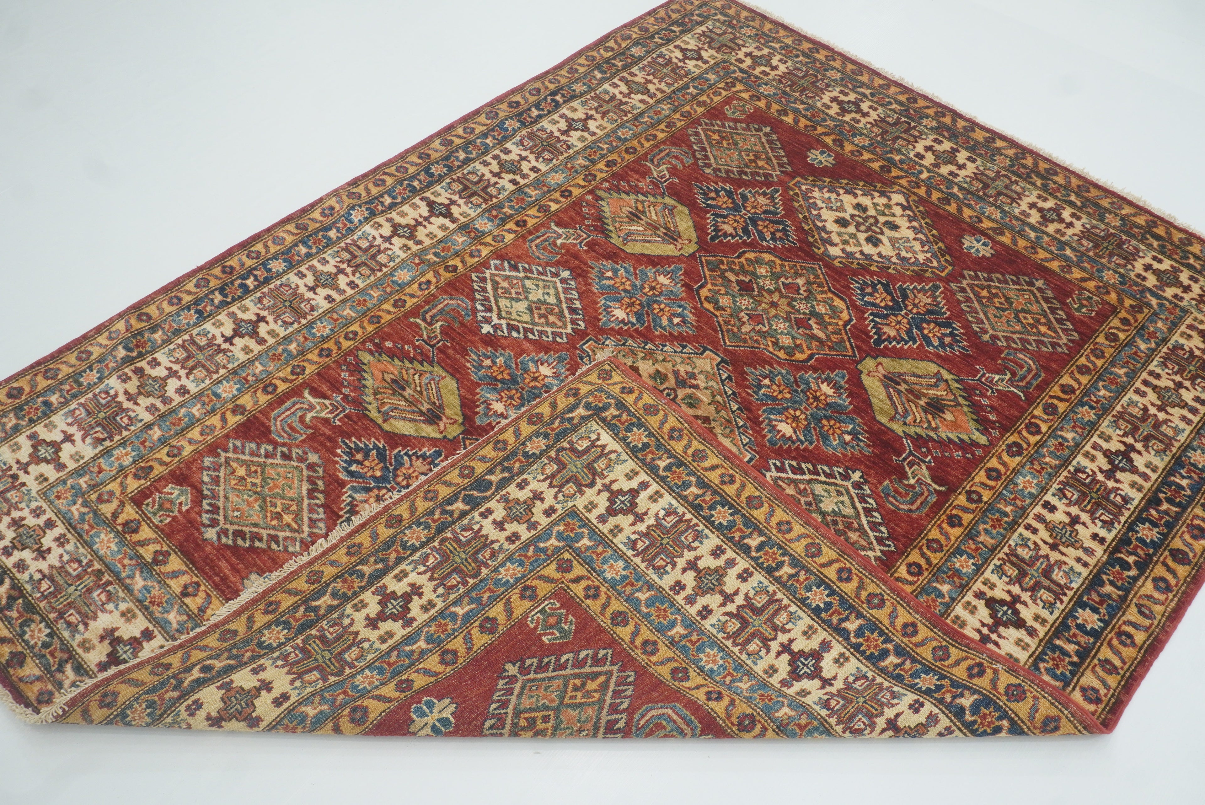 5x7 Red Kazak Hand Knotted Afghan Oriental Rug - Yildiz Rugs