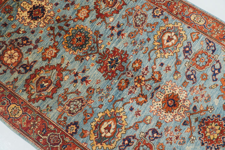 4x6 Blue Bidjar Oriental Afghan hand knotted Rug
