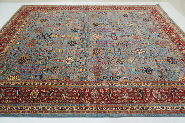 9x12 Fine Blue Bidjar Afghan Hand Knotted Oriental Rug - Yildiz Rugs