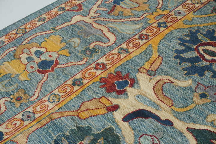 10x14 Blue Oushak Hand-Knotted Oriental Rug - Yildiz Rugs