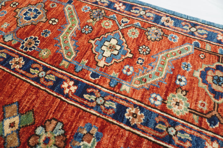 8x10 Blue Rusty Red Afghan Bakhshaish Hand knotted Oriental Rug - Yildiz Rugs