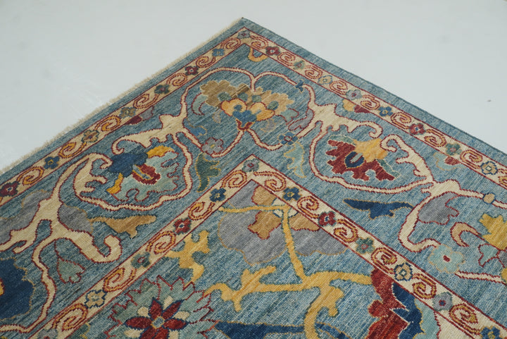 10x14 Blue Oushak Hand-Knotted Oriental Rug - Yildiz Rugs
