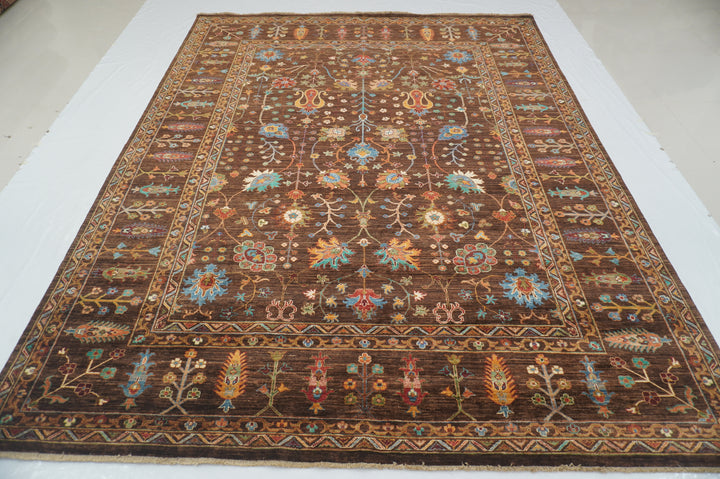 8x10 Dark Brown Afghan Bidjar Hand knotted Oriental Rug - Yildiz Rugs