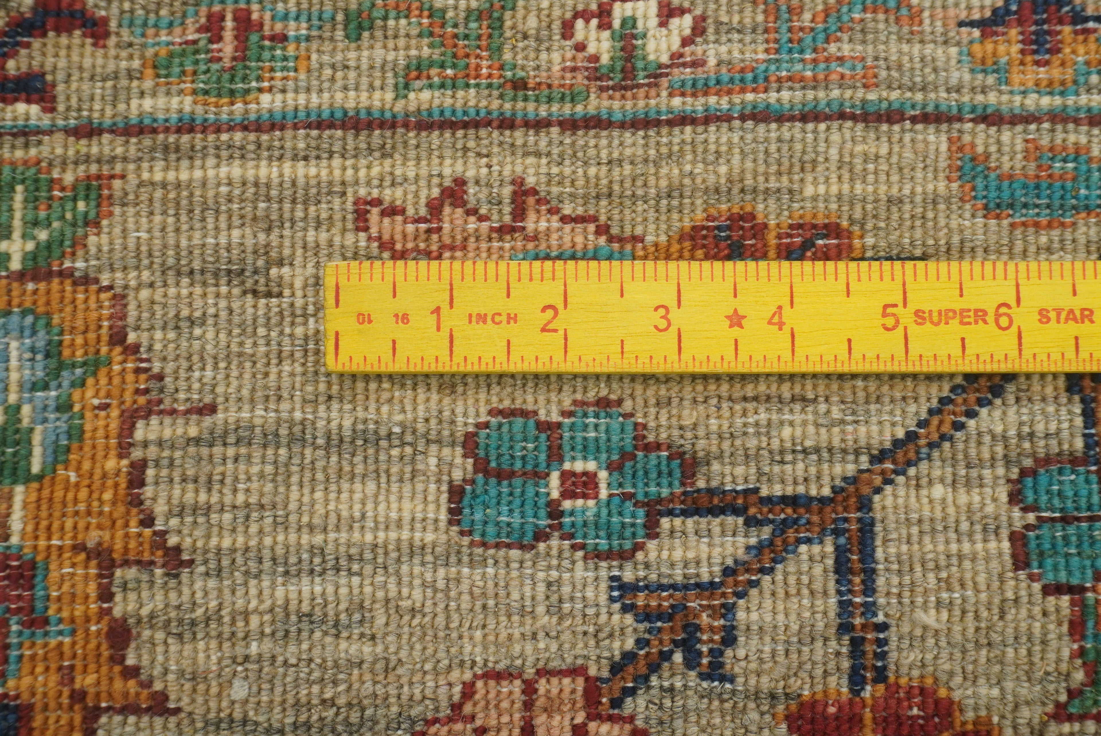 8x10 Waziri Warm Beige Afghan Hand knotted Oriental Rug - Yildiz Rugs