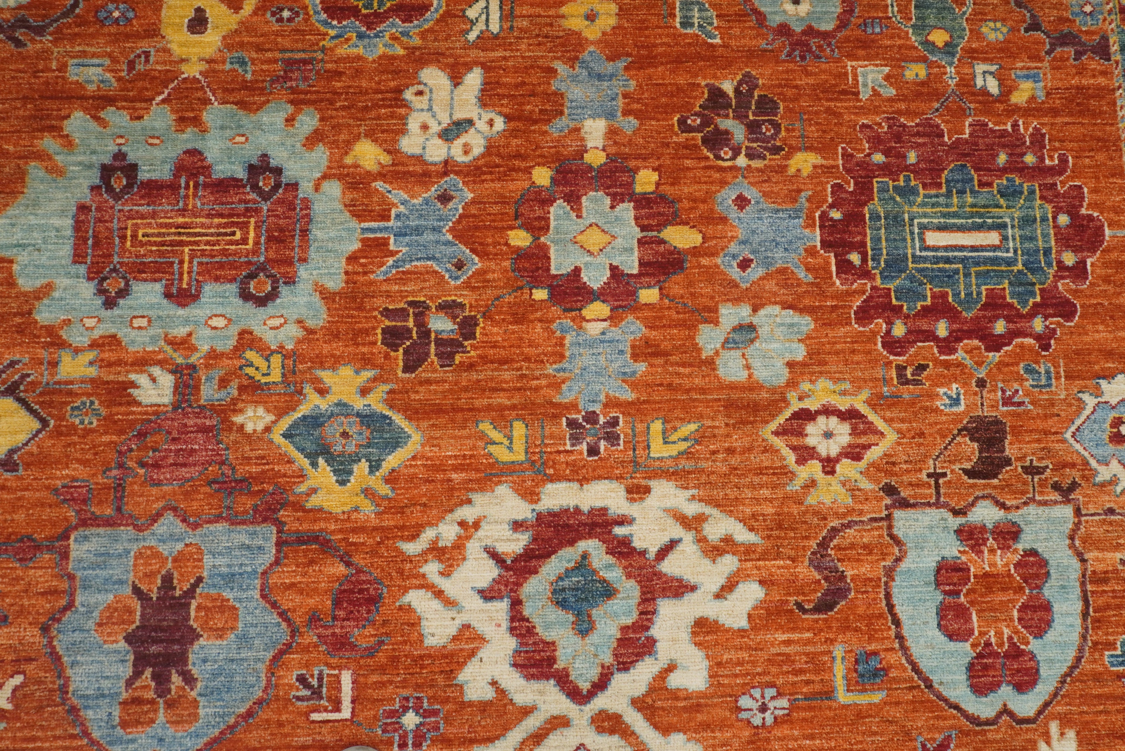 9x12 Oushak Rust Orange Turkish Hand knotted Oriental Rug - Yildiz Rugs