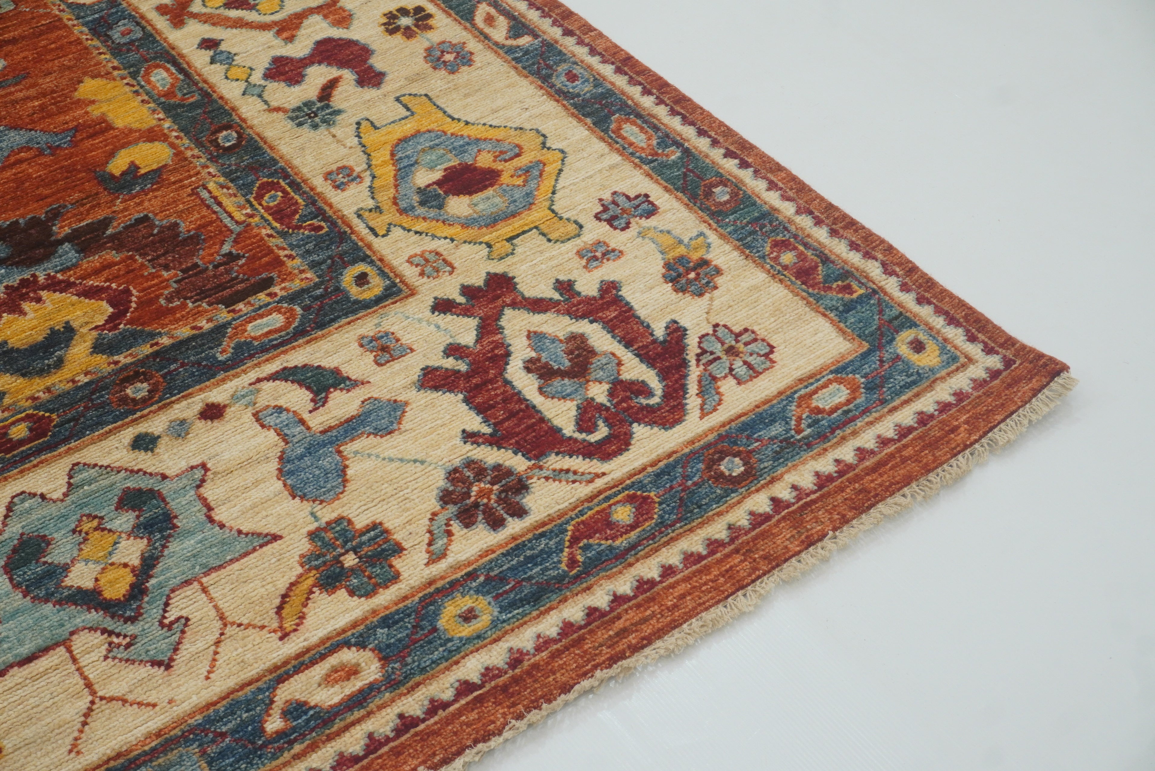 9x12 Oushak Rust Orange Turkish Hand knotted Oriental Rug - Yildiz Rugs