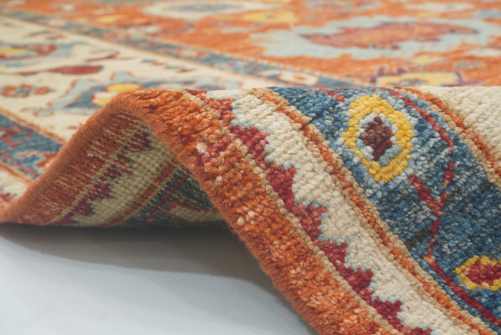 9x12 Oushak Rust Orange Turkish Hand knotted Oriental Rug - Yildiz Rugs