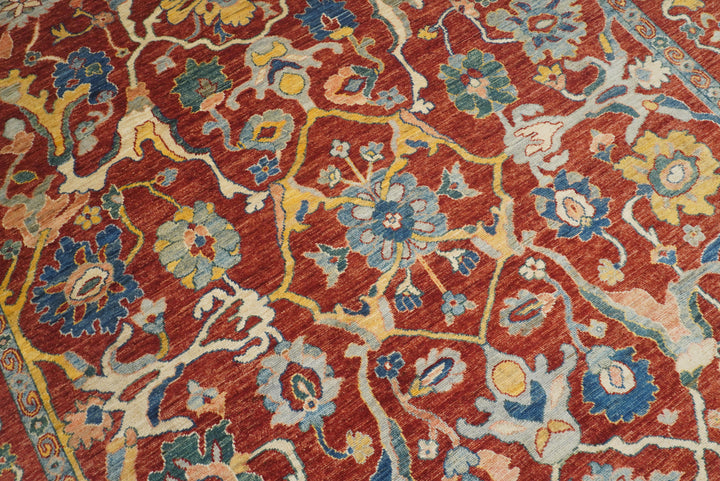 9'2"x11'4" Oushak Red Turkish Hand knotted Oriental Rug - Yildiz Rugs