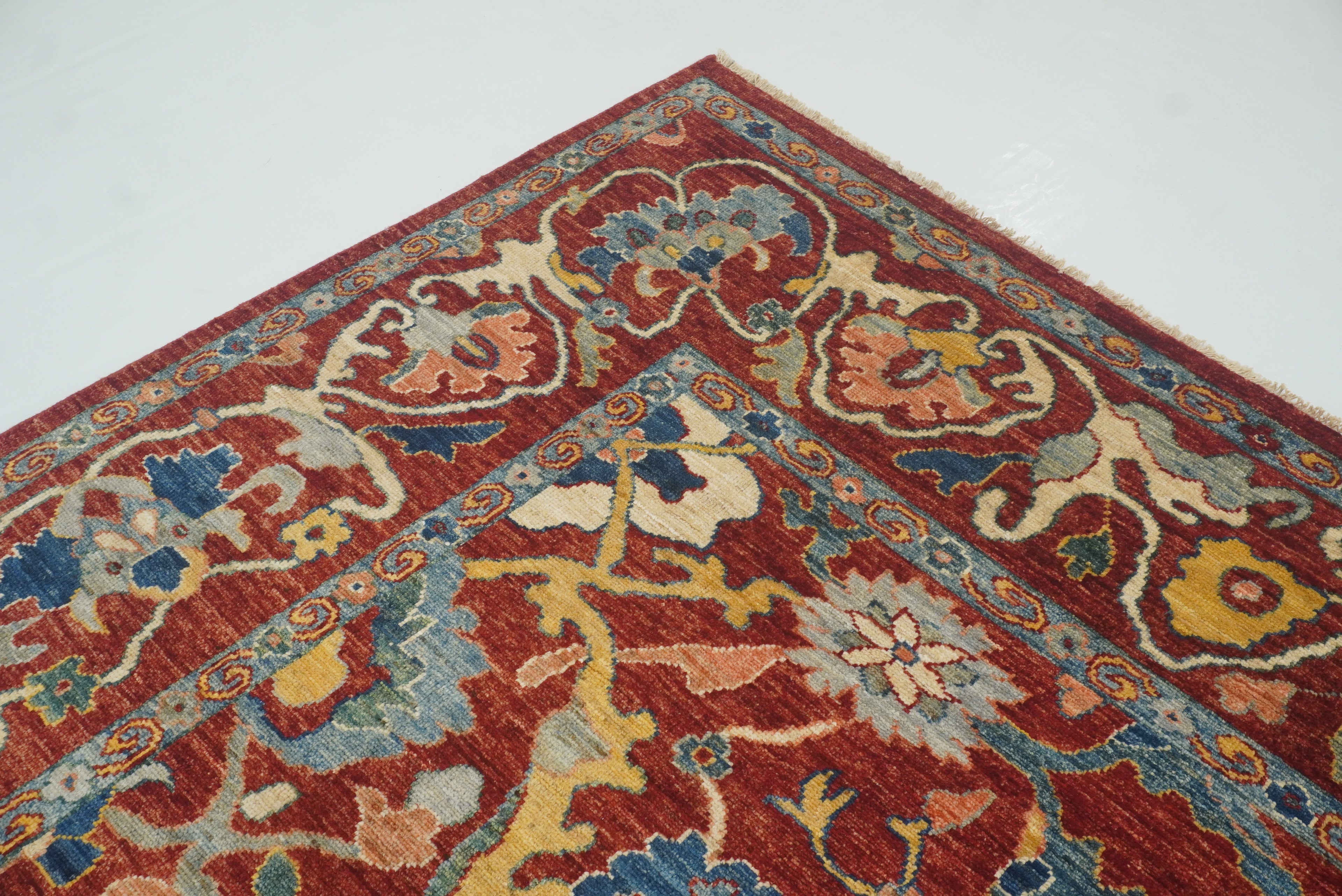 9'2"x11'4" Oushak Red Turkish Hand knotted Oriental Rug - Yildiz Rugs