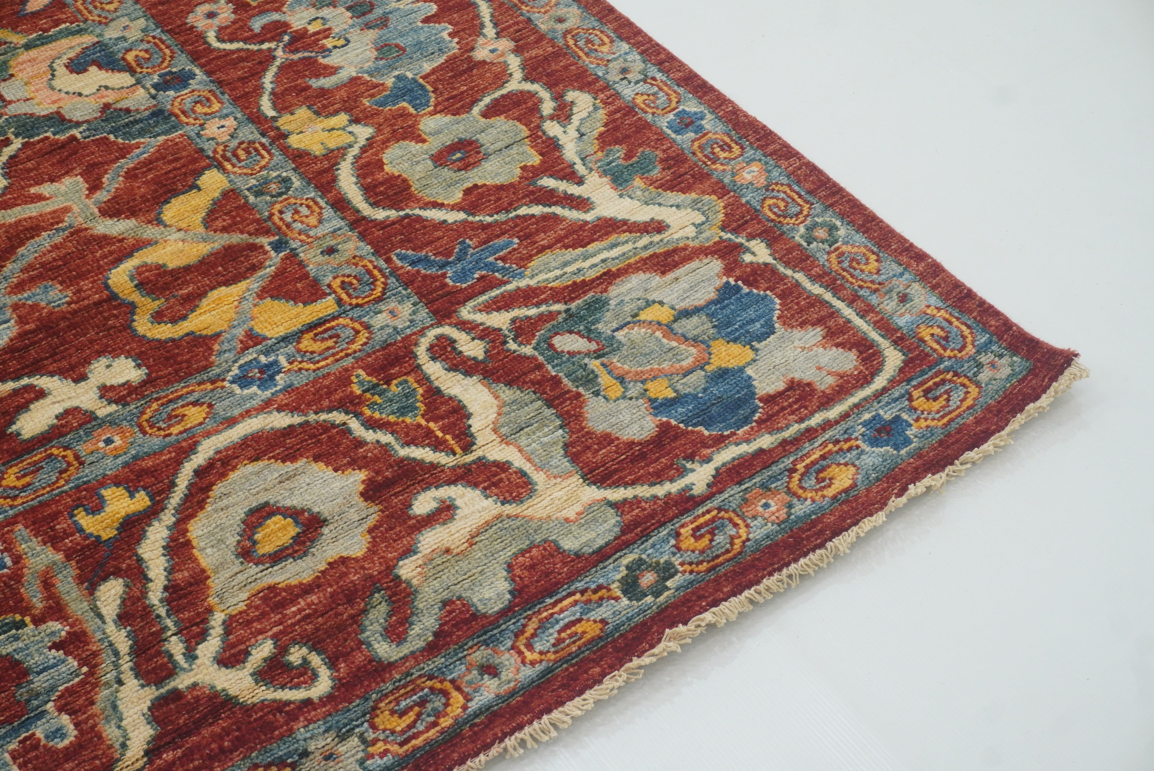 9'2"x11'4" Oushak Red Turkish Hand knotted Oriental Rug - Yildiz Rugs