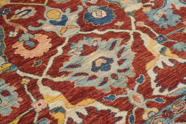 9'2"x11'4" Oushak Red Turkish Hand knotted Oriental Rug - Yildiz Rugs