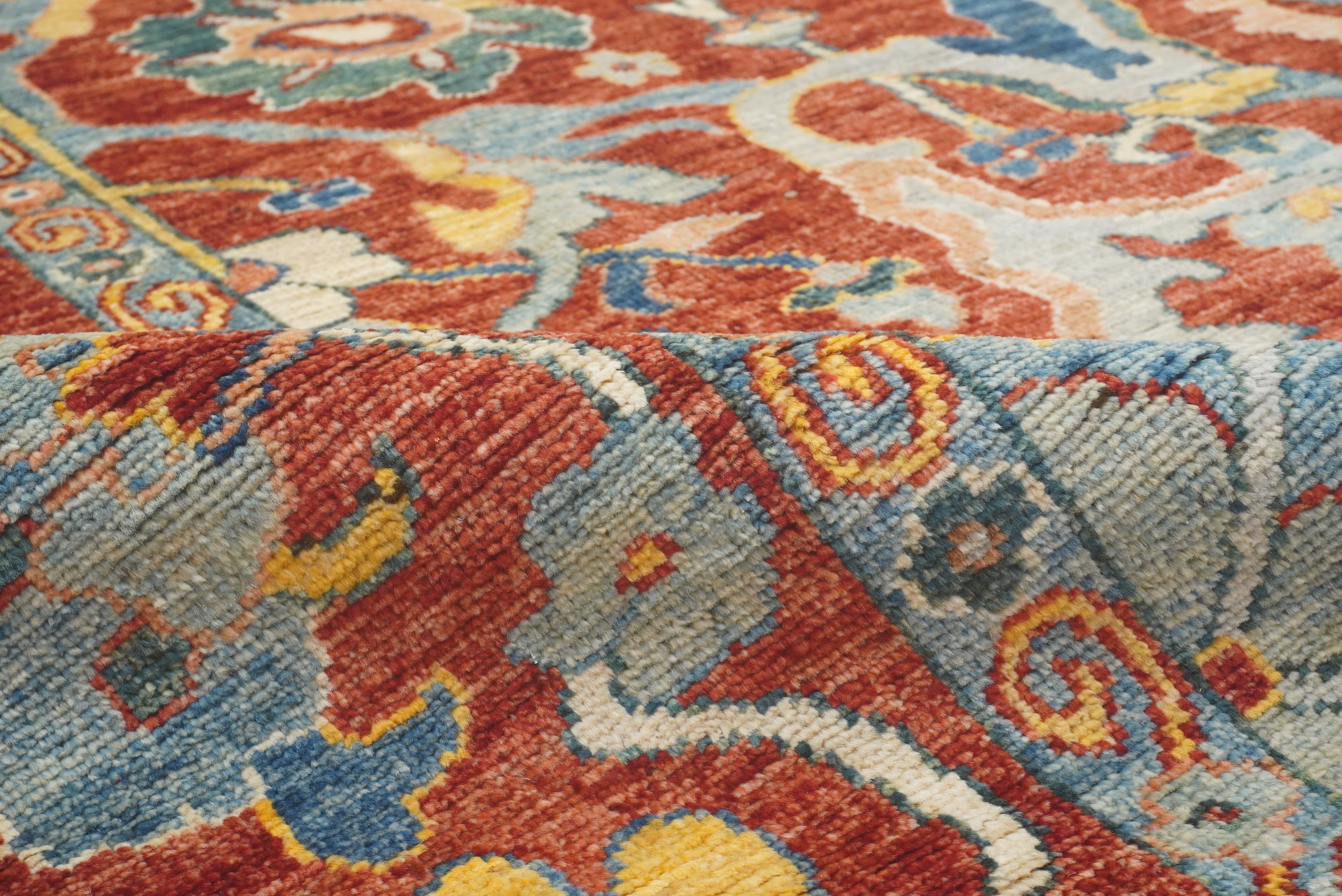 9'2"x11'4" Oushak Red Turkish Hand knotted Oriental Rug - Yildiz Rugs