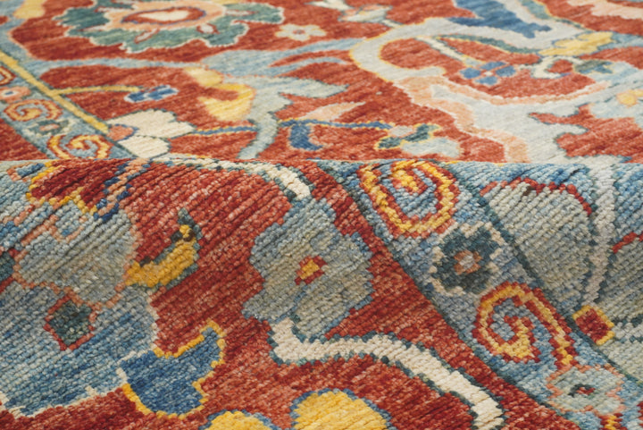 9'2"x11'4" Oushak Red Turkish Hand knotted Oriental Rug - Yildiz Rugs