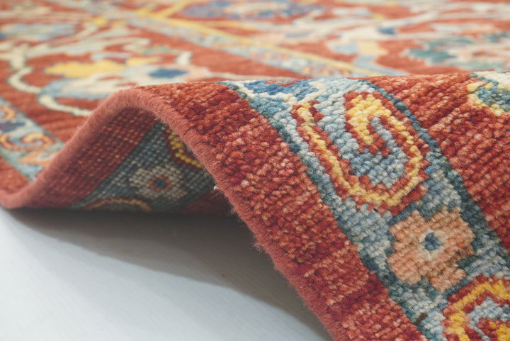 9'2"x11'4" Oushak Red Turkish Hand knotted Oriental Rug - Yildiz Rugs