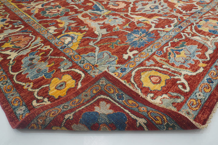 9'2"x11'4" Oushak Red Turkish Hand knotted Oriental Rug - Yildiz Rugs