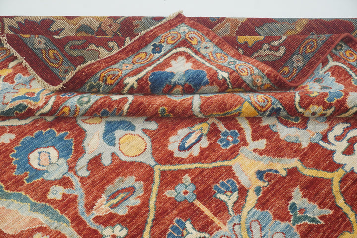 9'2"x11'4" Oushak Red Turkish Hand knotted Oriental Rug - Yildiz Rugs