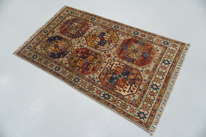 3x5 Gray Ersari Afghan Hand knotted Oriental rug - Yildiz Rugs