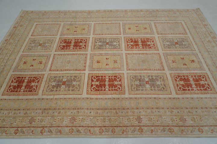 7x10 Beige Vintage Bakhtiari Afghan Hand Knotted Oriental Rug - Yildiz Rugs