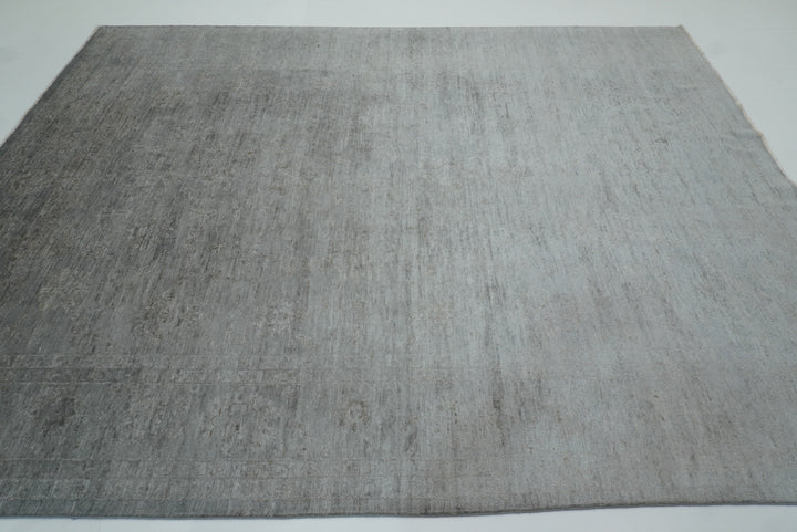 8x10 Overdyed Oushak Slate Gray Hand-Knotted Oriental Rug - Yildiz Rugs