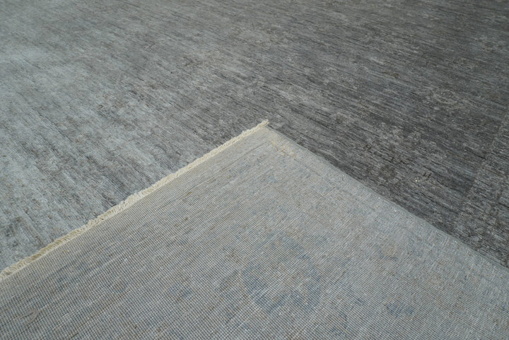 8x10 Overdyed Oushak Slate Gray Hand-Knotted Oriental Rug - Yildiz Rugs