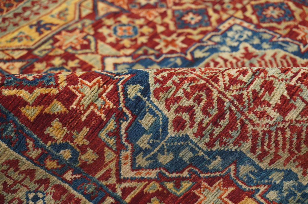 11 ft Red Mamluk Hand knotted Turkish Runner Rug