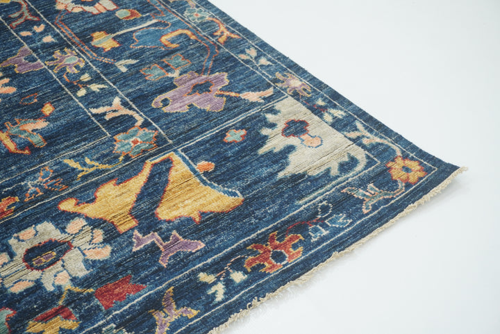9x12 Navy Blue Oushak Turkish Hand knotted Oriental Rug - Yildiz Rugs