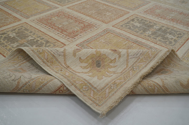 7x10 Beige Vintage Bakhtiari Afghan Hand Knotted Oriental Rug - Yildiz Rugs