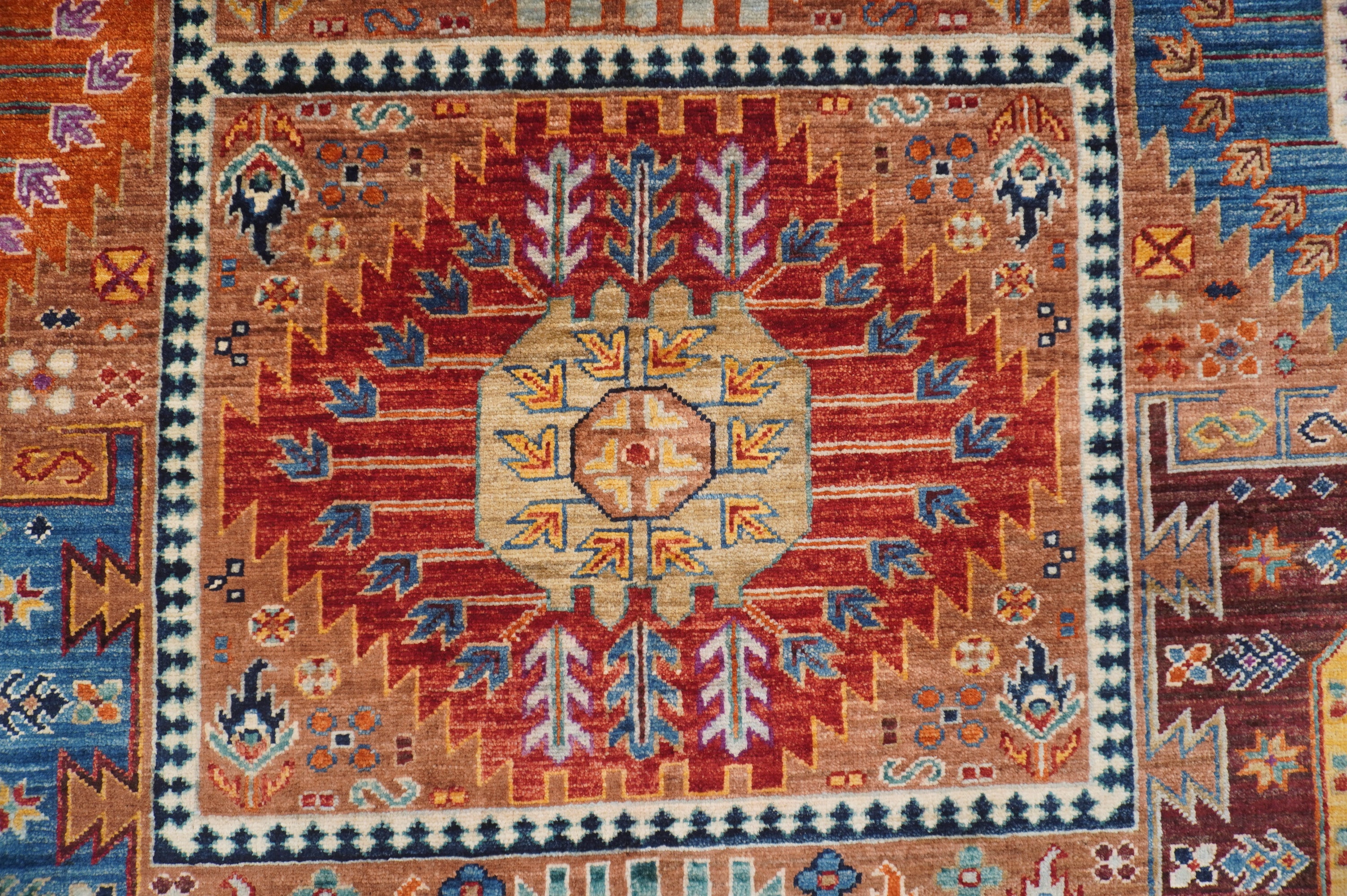 7x10 Brown Baluch Tribal Afghan Samarkand Hand knotted Rug - Yildiz Rugs